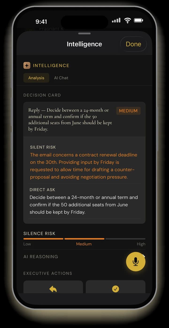 A Decision Card on iPhone